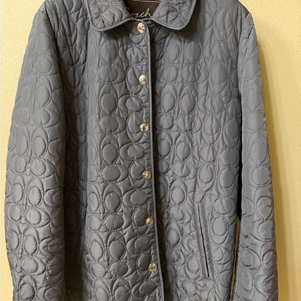 Coach Gray Quilted Puffer Jacket